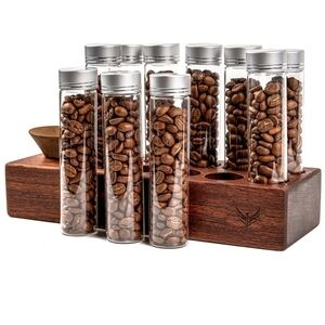Single Dose Coffee Bean Storage Tubes Coffee Bean Cellar 10 Pcs Dosing Glass Via